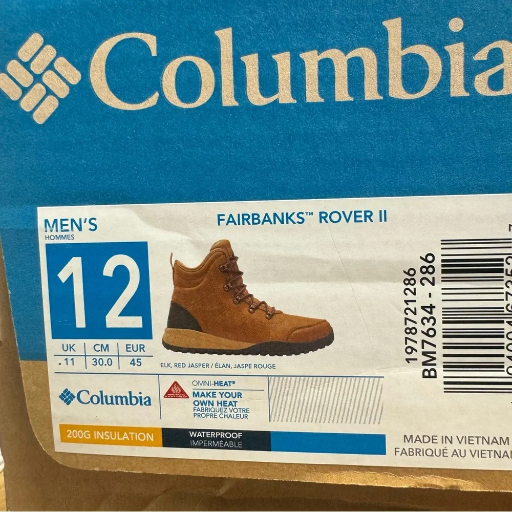 Columbia Mens Fairbanks River II Boot Tan Size 12 M
